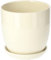 Kotarbau® - Vaso da fiori in ceramica per piante con vassoio antigoccia, diametro da 17 cm, colore beige