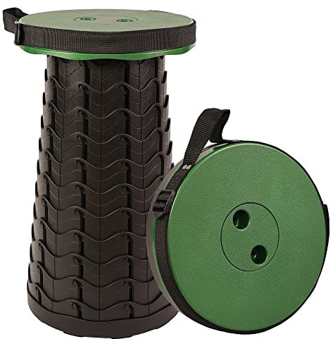 MKBK Telescopic Adjustable Camping Fishing Hiking Outdoor Stool - Light and Sturdy (Green)