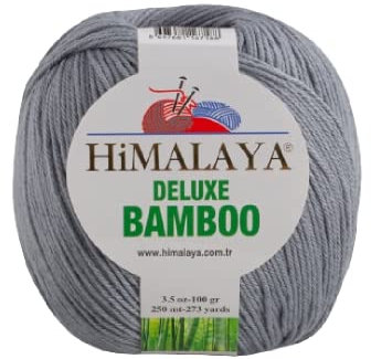 Strickfein Himalaya Deluxe Bamboo Wolle Strickgarn 60% Bambus 40% Baumwolle 100gr 124-26 Grau
