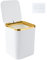 Senbaler Petit Poubelle Table Esthetique avec Couvercle 2.8L,Mini Poubelle de Bureau,Coiffeuse,Chambres à Coucher,Salles de Bains(Blanc)