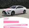 Bilisin 5 Stück Vinyl Auto Seitenaufkleber Lange Streifen Auto Racing Sport Karosserie und Dachhaube Aufkleber Dekoration für alle Autos SUV LKW Geländewagen BI011 Rosa