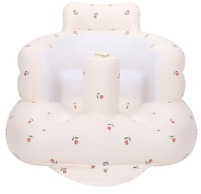 AirSwim Inflatable Baby Chair, Inflatable Baby Seat for Babies 3 Months and Up, Summer Blow Up Chair with Built in Air Pump, Infant Floor Seats for Learning to Sit, Palying, Camping, Tulip