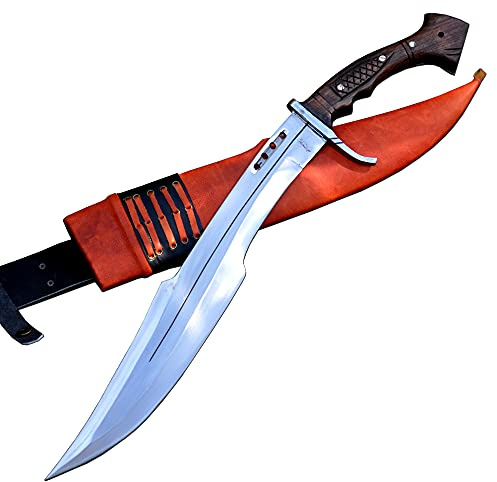 45 cm lange Klinge. Modernes spartanisches Schwert – handgeschmiedet in Nepal – 5160 Blattfeder – scharf – handgefertigtes spartanisches Schwert – voller Zapfen geschärft
