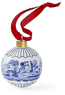 Blaue italienische Weihnachtskugel – volle Szene einzeln