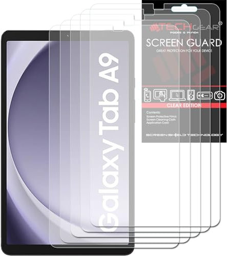 TECHGEAR 5 Pack Galaxy Tab A9 8.7 Screen Protectors (SM-X110 / SM-X115), Ultra CLEAR Screen Protector Guard Cover Designed for Samsung Galaxy Tab A9 8.7 2023