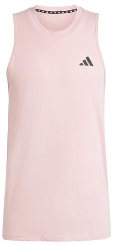 adidas Homme Train Essentials Feelready Training Sleeveless Tee, Semi Pink Spark/Black, L