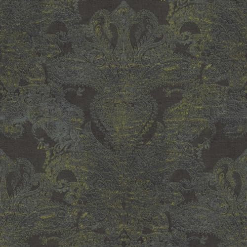 BRICOFLOR Schwarze Tapete mit Paisley Muster orientalisch Vintage Vliestapete mit Ornamenten ideal für Schlafzimmer und Küche
