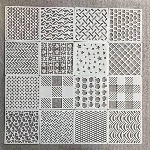 16Pcs Journal Schablonen Set Geometrische Zeichnen Malen Schablonen Malschablonen Für Die Scrabooking Kartenherstellung DIY Wandbodendekoration