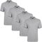 True Face Mens Tshirts Polos Pique Tipping Pocket Collar Buttoned Regular Fit Top Grey Tip - 4 Pack XL