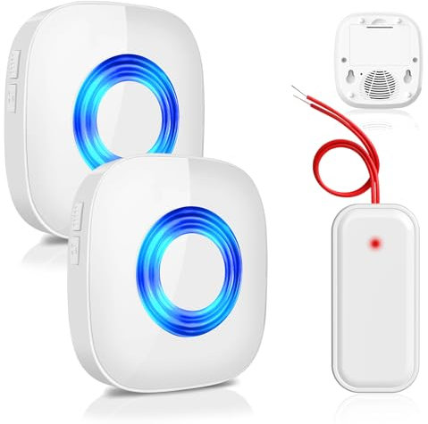 Funksignal Weiterleitung, PHYSEN Türklingel und Gong Weiterleitung, Funkkonverter für bestehende Klingelanlagen, Funk Gong Erweiterung Set(1 WET02 - Funkkonverter & 2 Empfänger)