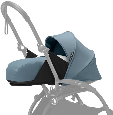 Stokke YOYO 0+ Neugeborenen Set, Aqua - Inklusive Matratze, ausziehbarem Verdeck und Fünfpunktgurt - Erfordert YOYO-Rahmen (separat erhältlich)