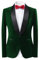 YOUTHUP Men's Velvet Blazer Shawl Collar Slim Fit Suit Jacket 1 Button Wedding Formal Dress Jackets, Green, XL