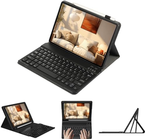 leleyo Housse de Clavier pour Tablette Honor Pad 9 12,1 Smart Cover magnétique avec Clavier Bluetooth sans Fil Amovible pour Honor Pad 9, Noir