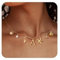 TOLOWOBK Gold Kette mit Buchstaben Muschel Perlen Seestern Charm Choker Kette Damen A-Z Buchstaben Ketten 18 Karat Vergoldet Halskette Damen Meer Jahrestag Geburtstag Geschenke für Frauen Mädchen
