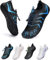 WateLves Unisex Barfußschuhe Damen Herren Wasserschuhe Badeschuhe Schnell Trocknend Weich Traillaufschuhe Fitnessschuhe mit rutschfest Sohle & Breiter Zehenbox(Schwarz Blau 38)