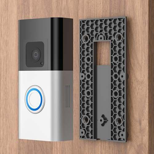 AHBTEYM No-Drill Adhesive Doorbell Mount for Ring Video Doorbell 3/3 Plus/4 /Battery Doorbell Plus/Pro, Camera Doorbell Door Mounting Holder Bracket Accessories for Apartments Office Houses (1 Pack)