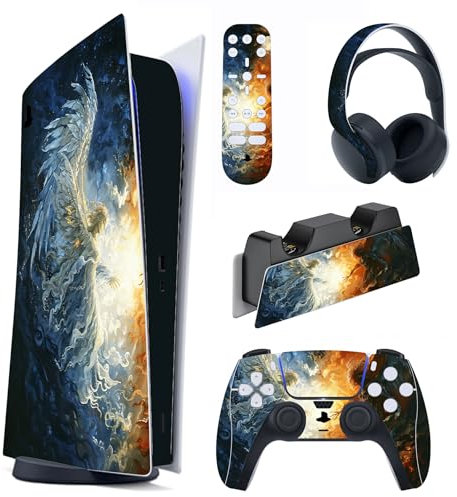 playvital Autocollant Protection pour ps5 Manette Accessoire Sticker Skin pour ps5 Habillages Digital Console & Controller & Télécommande & Casque & Station de Charge-Collision