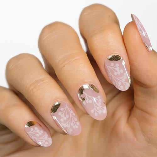 MOYOU London Semi Cured Gel Nail Strips - 20 Pcs. Nail Wraps for Salon-Quality Manicure - Works with Any UV Lamp - Easy to Apply, Trim, & Remove Gel Stickers