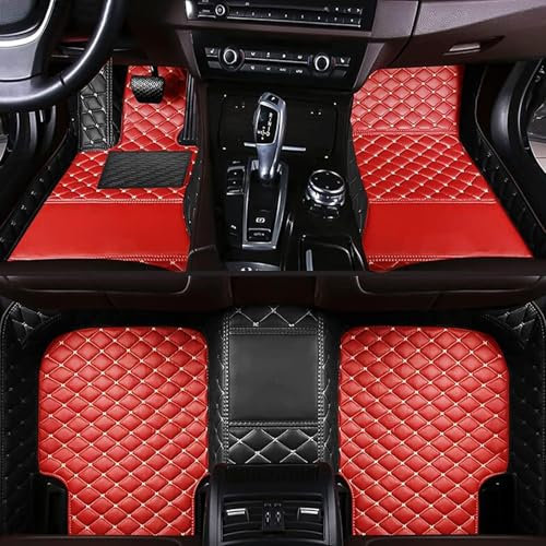 CWMLB Auto FußMatten für Audi A4 S4 RS4 B5 B6 B7 B8 B9 1996-2023,Fußmatten All-Inclusive-Stil Fussmatten Auto Matten Autofussmatten Autozubehör Innenraum,Black + red