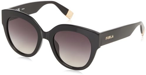 Furla Damen Sfu813 Sonnenbrille, schwarz (Shiny Black), 53/21/140