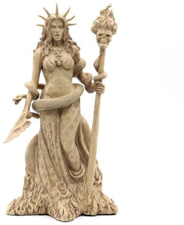 Griechische Hexerei Heidnische Hekate Göttin Statue Wicca Griechische Göttin Hekate Keltische Dreifache Göttin Engel Tänzerin Zauberin Figur Ornament for Weinkühler Schreibtisch Heimdekoration