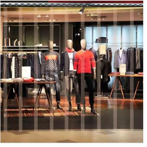 Transparente PVC-Garagen- und Terrassentürstreifen in Industriequalität, wasserdicht, vertikale Jalousien, Lamellenvorhang für Privatsphäre und Temperaturkontrolle, 90 x 200 cm