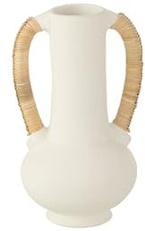 VASE AMPHORE Leo Terracotta WEIß/NATURELL