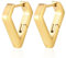 AFCJLTO 2 pcs Gold Creolen Ohrringe für Damen, Eckige Creolen für Damen, Geometrische Ohrringe, hypoallergen, Geschenkidee für Frauen, minimalistischer und modischer, Geschenk für Frauen, Gold