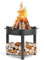 gartendekoparadies.de Brasero haut de 70 cm avec étagère en bois – Barbecue, foyer et source de chaleur – En acier, fait à la main, résistant aux intempéries, stable