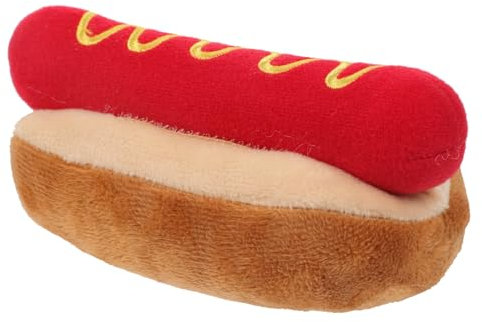 Garneck Plüsch Hundespielzeug Hot Dog Form Quietschend Bissfestes Material Interaktives Kauspielzeug Für Haustiere Geeignet Für Welpen Und Kleine Bis Mittlere Hunde