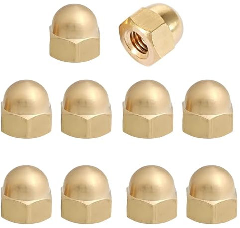 HSUYUN 10 Pezzi Cieco in Acciaio Inossidabile, Dado Cieco a Calotta M10, Dadi Coprenti Esagonali per Costruzioni in Acciaio, Legno e Macchinari