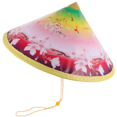 ibasenice Chapeau Tressé en Bambou Conique pour Garçon et Filles et Adultes, Taille Unique, Protection Solaire Naturelle, Accessoire de Danse Traditionnelle Asiatique, Costume de Scène