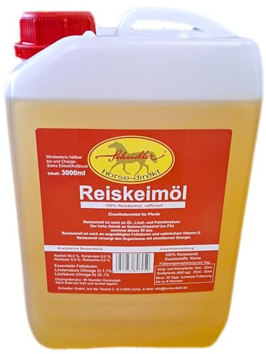 Scheidler Horse-Direkt Reiskeimöl 3 Liter Kanister für Pferde – Kann den natürlichen Muskelaufbau unterstützen