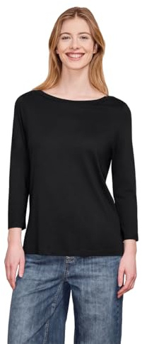 Street One Studio Basic Shirt mit U-Boot-Ausschnitt Black 42