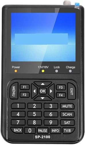 SATLINK SP-2100 HD Satelliten Messgerät Sat Finder für DVB-S/DVB-S2 MPEG-2/4 Digitales Messgerät mit 3,5 TFT LCD Display & Tonsignal inkl. Steckernetzteil, AV-Adapterkabel & Nylonschutztasche