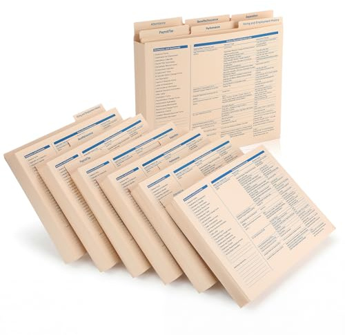 AmazingSpark 6 Folders Set Employee Personnel File Folders Expanded Employee Record Organizer 11.9 x 9.5 x 1.25 Inches Hr and New Staff Management Manager Receptionist Job Supplies for Small Business
