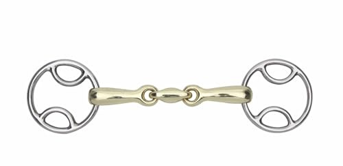Shires Brass Alloy Bevel Bit with Lozenge - Gentle Control Horse Training Bit - Multiple Sizes 5
