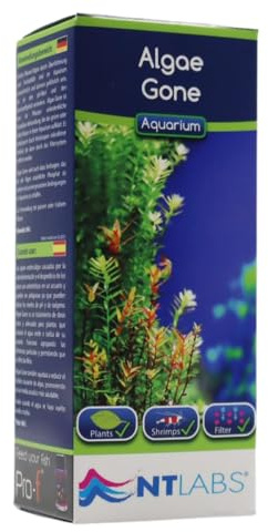 NT Labs Aquarium Algae Gone Treatment & Clarifier (100ml Treats 500L) | Powerful plant-friendly formula that clarifies green or cloudy water. Lowers algae-causing phosphate levels quickly.