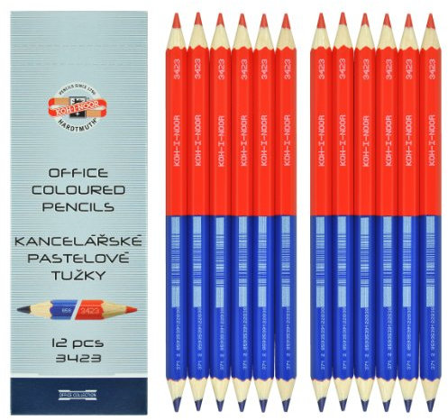 KOH-I-NOOR 34230EG006KS Büro-Buntstift, 9 mm, Blau/Rot, 12 Stück