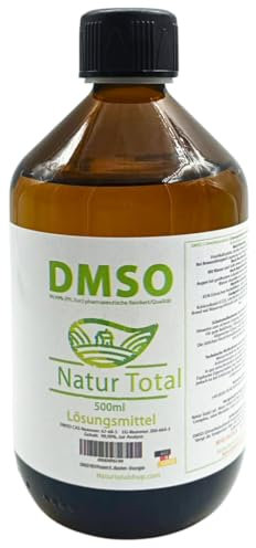 DMSO 500ml 99,9 Prozent Reinheit ph Eur - Dimethylsulfoxid 99,9% pharmazeutische Reinheit Unverdünnt - Made in Germany - Apothekenflaschen - Braunglas