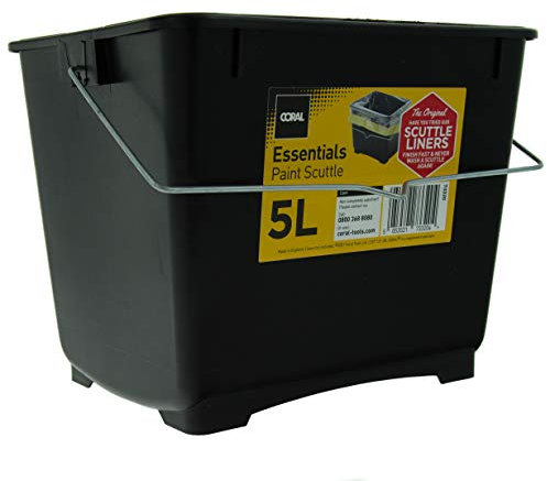 Coral 73320 Essentials Plastic Paint Scuttle Container with Metal Handle for Paints and Paste 5 Litre