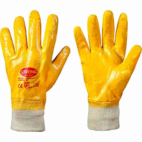 12 Paar Nitril beschichtete Handschuhe STRONGHAND *Amarillo*