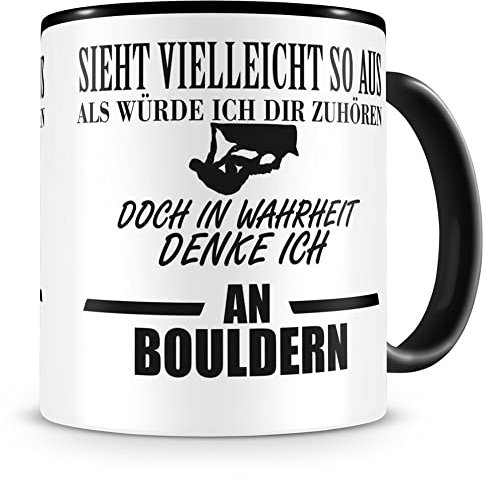 Samunshi® Ich denke an Bouldern Tasse Kaffeetasse Teetasse Kaffeepott Kaffeebecher Becher