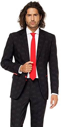 Opposuits STAR WARSTM Suit - Official Darth VaderTM Costume Comes With Pants, Jacket and Tie, Darth VaderTM, 52