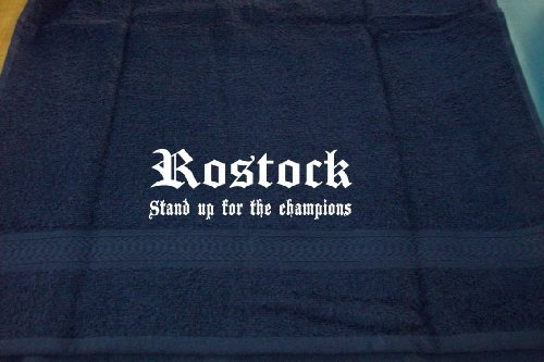 ShirtShop-Saar Rostock - Stand up for The Champions; Städte Handtuch, dunkelblau