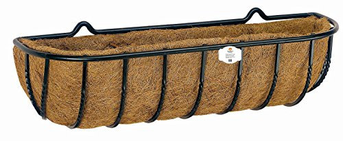 RUDDINGS WOOD 61cm (24) Window Box Metal Rectangular Flower Trough Wall Mounted Container - Outdoor Wall Garden Basket Planter - Includes Coco Liner