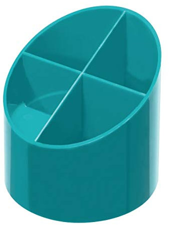 Herlitz 50015849 Köcher mit 4 Fächer, rund, hochglanz Caribbean Türkis