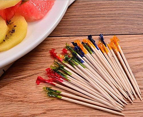 AILEXI 500 Cuentas De Sándwiches Con Bocaditos De Cóctel Palitos De Frutas Y Palillos De Dientes 6.5cm - Colores Surtidos