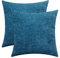 CaliTime Kissenbezüge Kissenhülle 2 Stück Cosy Kissenbezüge für Couch Sofa Heimdekoration Solide Gefärbt Weich Chenille 40cm x 40cm Deep Sea Blue