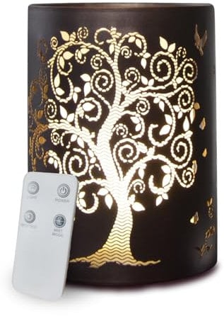 Zen'Arôme - Ultraschall-Diffuser für Ätherische Öle Vita (+ Fernbedienung) - Kaltluft-Diffuser für Aromatherapie - Kontinuierlicher oder Wechselmodus - Mehrfarbige Beleuchtung - Metall, Glas